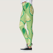 retro kleur l Lemon Groen motief Leggings (Links)