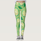  retro kleur l Lemon Groen motief Leggings (Voorkant)