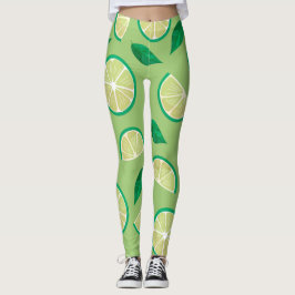  retro kleur l Lemon Groen motief Leggings