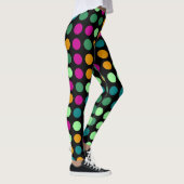 Retro Kleur Polka Dots Patroon #23 Leggings (Rechts)