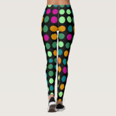 Retro Kleur Polka Dots Patroon #23 Leggings (Achterkant)
