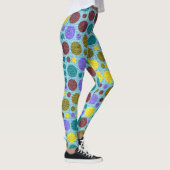 Retro Kleur Polka Dots Patroon #3 Leggings (Rechts)