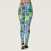 Retro Kleur Polka Dots Patroon #3 Leggings (Achterkant)