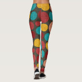 Retro Kleur Polka Dots Patroon #5 Leggings (Achterkant)