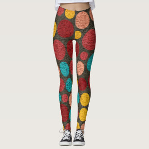 Retro Kleur Polka Dots Patroon #5 Leggings