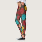 Retro Kleur Polka Dots Patroon #5 Leggings (Links)