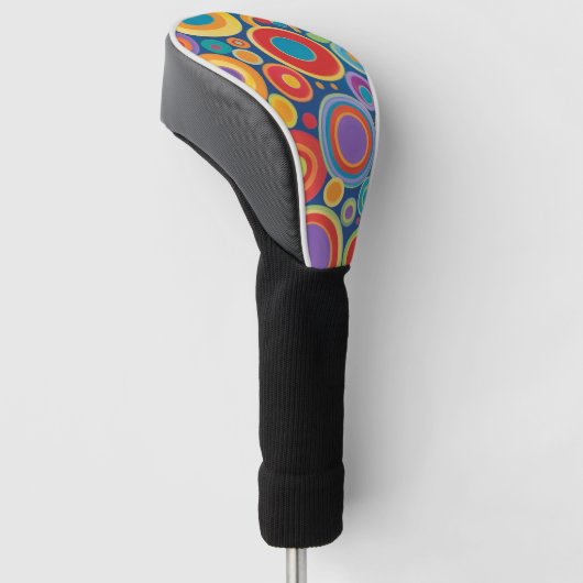 Retro kleur Pop cirkels Golfheadcover (Schuin)
