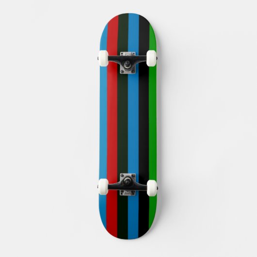 Retro Kleur Streep Patroon 6 Persoonlijk Skateboard (Voorkant)