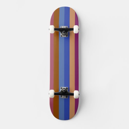 Retro Kleur Streeppatroon 8 Persoonlijk Skateboard (Voorkant)