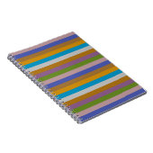 Retro Kleur Streeppatroon Notitieboek (Rechterzijde)