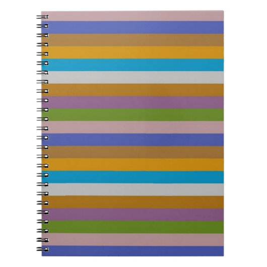 Retro Kleur Streeppatroon Notitieboek (Voorkant)