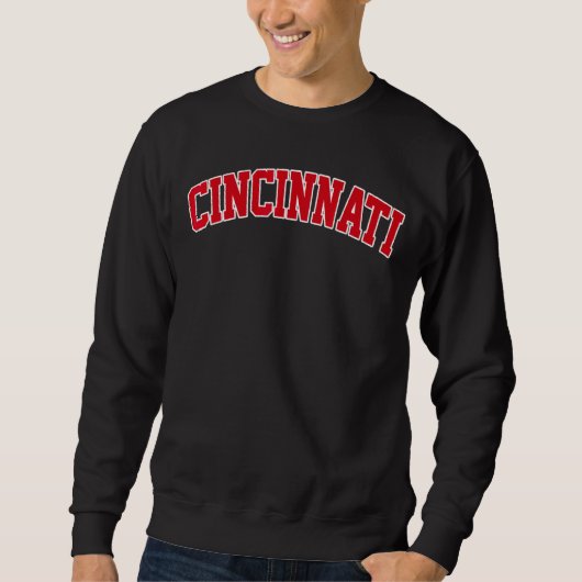 Retro Kleur Tekst Cincinnati Stad Ohio Cin Trui (Voorkant)