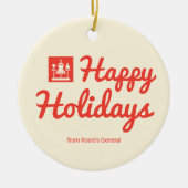 Retro Kleurblok Boutique Ornament (Voorkant)