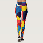 Retro Kleurblok Geometrie Kunst Leggings (Achterkant)