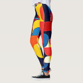 Retro Kleurblok Geometrie Kunst Leggings (Links)