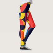Retro Kleurblok Geometrie Kunst Leggings (Rechts)
