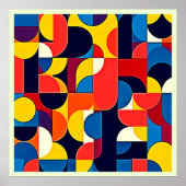 Retro Kleurblok Geometrie Kunst Poster (Voorkant)
