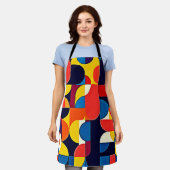 Retro Kleurblok Geometrie Kunst Schort (Gedragen)