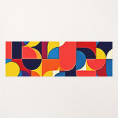 Retro Kleurblok Geometrie Kunst Yogamat (Voorkant (horizontaal))