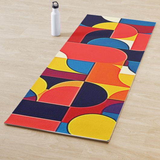 Retro Kleurblok Geometrie Kunst Yogamat (In situ)