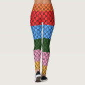 Retro Kleurblok Monogram Leggings (Achterkant)