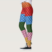 Retro Kleurblok Monogram Leggings (Links)