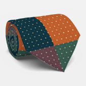 Retro kleurblok stippen  stropdas (Opgerold)
