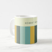 Retro Kleurblok  Vibe Horizontale Strepen Koffiemok (Voorkant links)