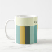 Retro Kleurblok  Vibe Horizontale Strepen Koffiemok (Links)