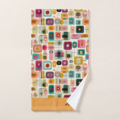 RETRO kleurblokken Mid Century geometrische naam Bad Handdoek (Handdoek)