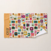 RETRO kleurblokken Mid Century geometrische naam Bad Handdoek (Handdoek)