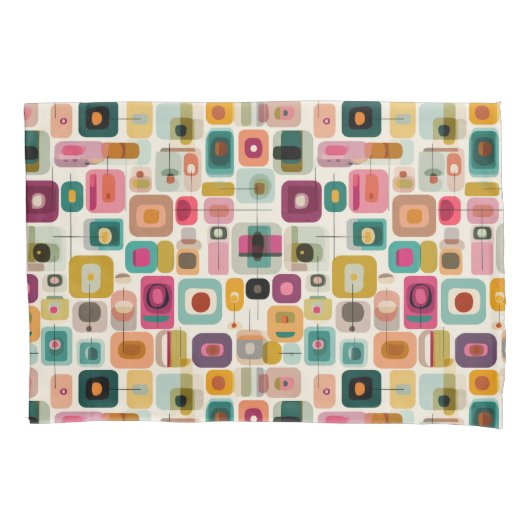 RETRO Kleurblokken Mid Century Modern Kunstpatroon Kussensloop (Voorkant)