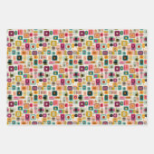 RETRO kleurblokken midden eeuw geometrisch patroon Inpakpapier Vel (Voorkant 3)