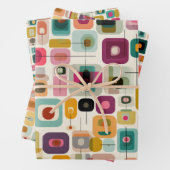 RETRO kleurblokken midden eeuw geometrisch patroon Inpakpapier Vel (In situ)