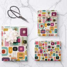 RETRO kleurblokken midden eeuw geometrisch patroon