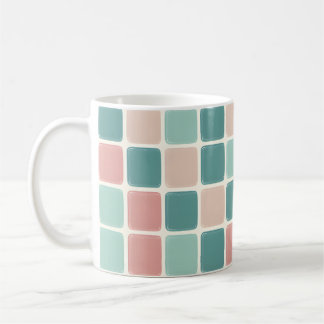 Retro Kleuren Abstracte Boho Checkerboard Stijl Koffiemok
