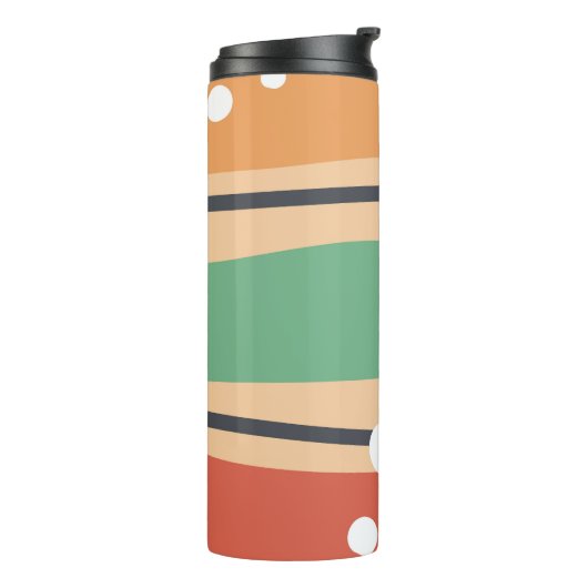 Retro kleuren abstracte kunst thermosbeker (Gedraaid links)