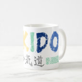 Retro Kleuren Aikido Drink Mok (Voorkant rechts)