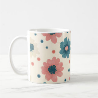 Retro Kleuren Bloemen Boho Bloemen Bloemen Stijl Koffiemok