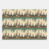 Retro kleuren camping thema inpakpapier vel (Voorkant 3)