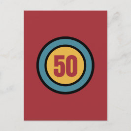 Retro Kleuren en Cirkels 50e Verjaardag Uitnodigin Uitnodiging Briefkaart