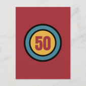Retro Kleuren en Cirkels 50e Verjaardag Uitnodigin Uitnodiging Briefkaart (Voorkant)