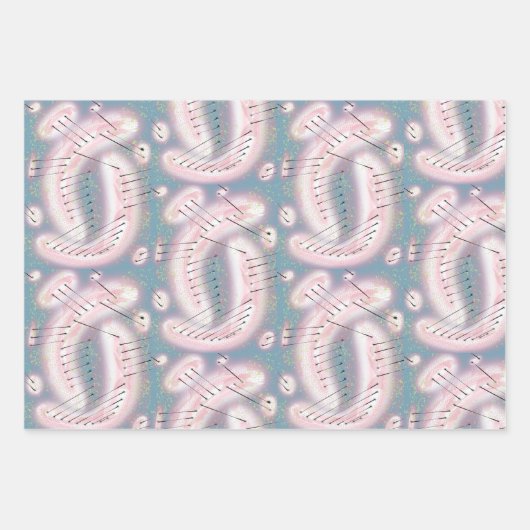 RETRO KLEUREN EN VORMEN 1950 woo hoo Inpakpapier Vel (Voorkant)