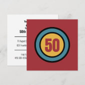 Retro Kleuren Gepersonaliseerde 50e Verjaardag Uit Kaart (Voorkant / Achterkant)