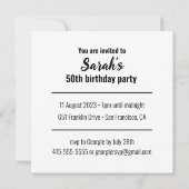 Retro Kleuren Gepersonaliseerde 50e Verjaardag Uit Kaart (Achterkant)