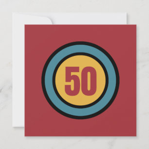 Retro Kleuren Gepersonaliseerde 50e Verjaardag Uit Kaart