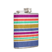 Retro-kleuren getextureerde tekenstrepen heupfles (Rechts)