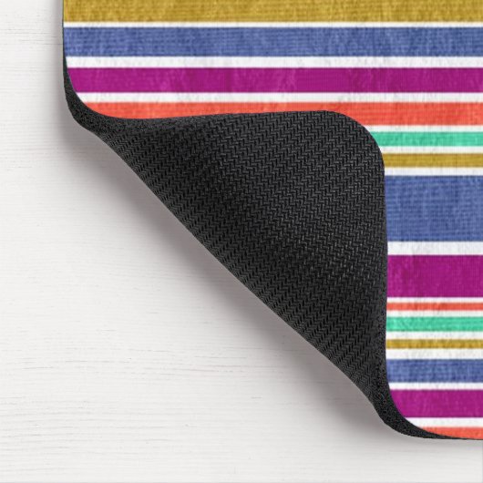 Retro-kleuren getextureerde tekenstrepen muismat (Hoek)