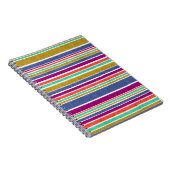 Retro-kleuren getextureerde tekenstrepen notitieboek (Rechterzijde)