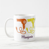 Retro Kleuren Haardrogers Blaasdrogers Gepersonali Koffiemok (Links)